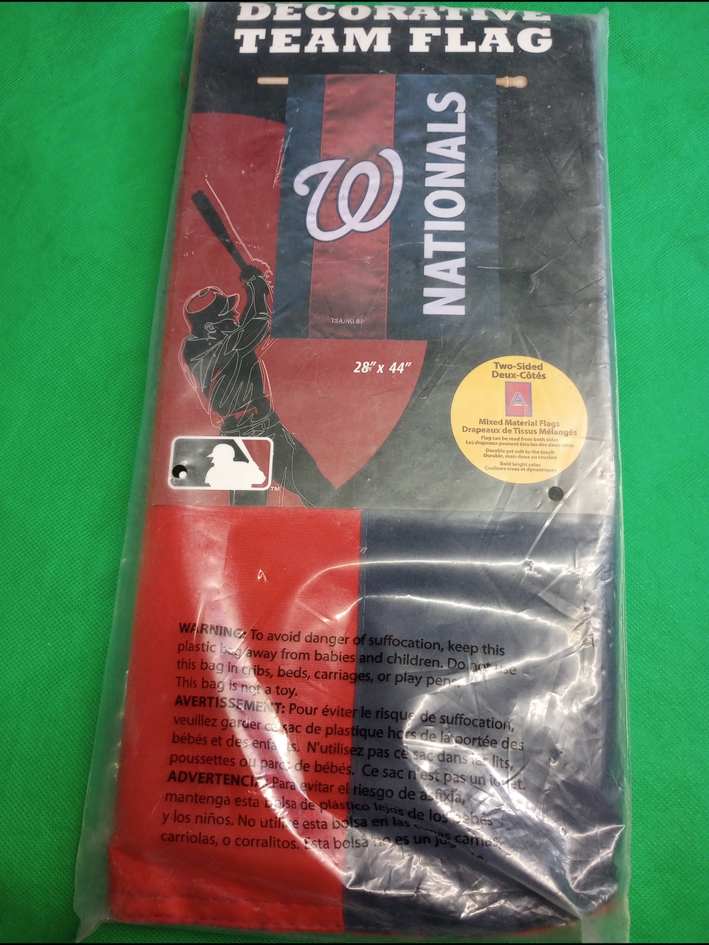 Washington Nationals Decorative Team Flag Team Sports America Red & Navy 28"X44"